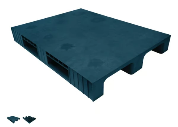 90 X 120 X 15 cm with 2 Runners 11 KG GREY CLOSED DECK PLASTIC PALLET