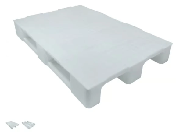 (EURO) 80 X 120 X 15 cm with 3 Runners 13 KG WHITE CLOSED DECK PLASTIC PALLET