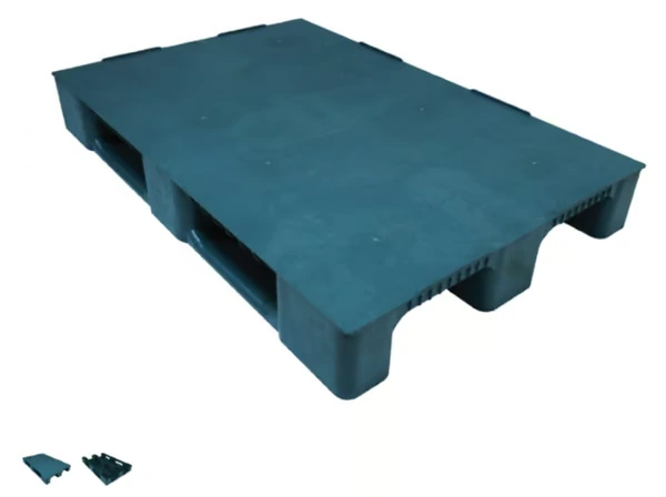 (EURO) 80 X 120 X 15 cm with 3 Runners 13 KG GREY CLOSED DECK PLASTIC PALLET