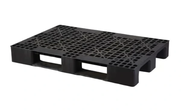 (EURO) 80 X 120 X 15 CM 8.5 KG BLACK PERFORATED-DECK PLASTIC PALLET