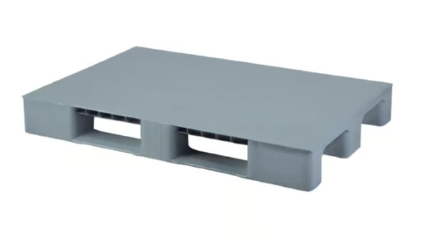 (EURO) 80 X 120 X 15 CM 9.5 KG GREY CLOSED-DECK PLASTIC PALLET
