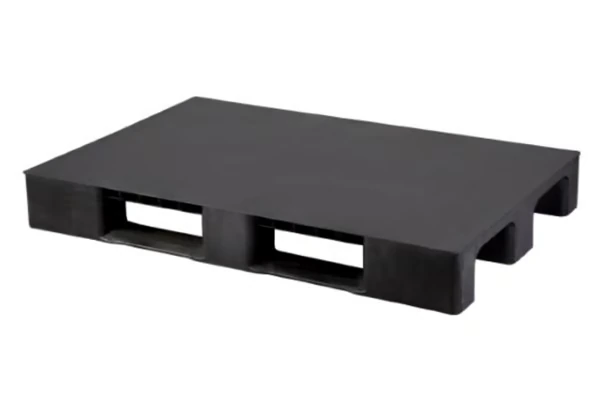 (EURO) 80 X 120 X 15 CM 9.5 KG BLACK CLOSED-DECK PLASTIC PALLET